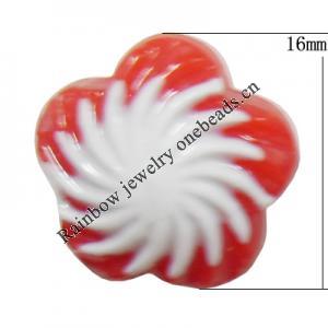 Resin Cabochons, No Hole Headwear & Costume Accessory, Flower,The other side is Flat 16mm, Sold by Bag