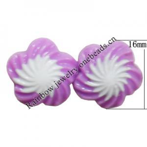 Resin Cabochons, No Hole Headwear & Costume Accessory, Flower,The other side is Flat 16mm, Sold by Bag