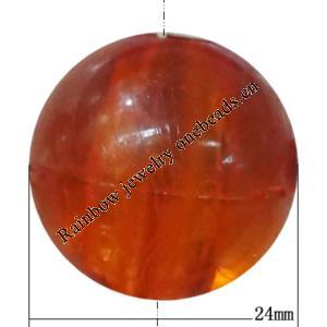 Transparent Acrylic Bead, Round 24mm Hole:6mm Sold by Bag 