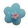Resin Cabochons, No Hole Headwear & Costume Accessory, Flower, The other side is Flat 14mm, Sold by Bag
