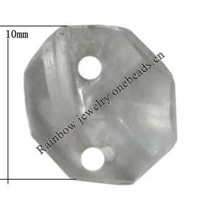 Transparent Acrylic Connector, 10mm Hole:0.2mm Sold by Bag 