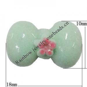 Resin Cabochons, No Hole Headwear & Costume Accessory, Bowknot, The other side is Flat 18x10mm, Sold by Bag