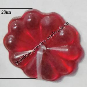 Transparent Acrylic Bead, Flower 20mm Hole:1mm Sold by Bag 