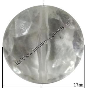 Transparent Acrylic Bead, Faceted Flat Round 17mm Hole:1mm Sold by Bag 