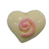 Resin Cabochons, No Hole Headwear & Costume Accessory, Heart, The other side is Flat 15x15mm, Sold by Bag