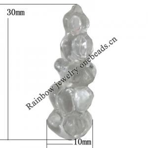 Transparent Acrylic Bead No Hole, 30x10mm  Sold by Bag 