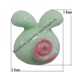 Resin Cabochons, No Hole Headwear & Costume Accessory, Animal Head, The other side is Flat 14x14mm, Sold by Bag
