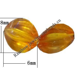Transparent Acrylic Bead, 8x6mm Hole:1mm Sold by Bag 