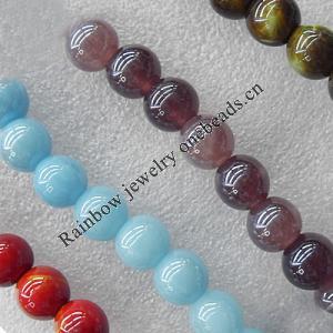 Lampwork Beads,Mix Color Round 17mm Hole:About 2mm, Sold by Group