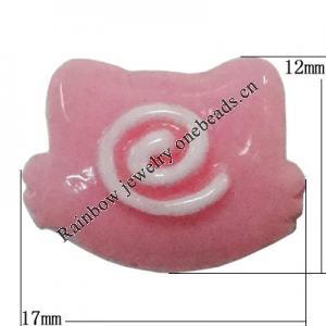 Resin Cabochons, No Hole Headwear & Costume Accessory, Cat Head, The other side is Flat 17x12mm, Sold by Bag