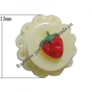 Resin Cabochons, No Hole Headwear & Costume Accessory, 13mm, Sold by Bag