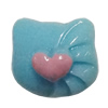 Resin Cabochons, No Hole Headwear & Costume Accessory, Cat Head, The other side is Flat 15x13mm, Sold by Bag