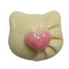 Resin Cabochons, No Hole Headwear & Costume Accessory, Cat Head, The other side is Flat 15x13mm, Sold by Bag