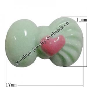 Resin Cabochons, No Hole Headwear & Costume Accessory, Bowknot, The other side is Flat 17x11mm, Sold by Bag
