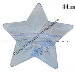 Transparent Acrylic Beads, Star 44mm Hole:3.5mm, Sold by Bag 