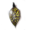 Inner Flower Lampwork Pendant, Leaf 61x27mm Hole:About 5mm, Sold by PC