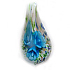 Inner Flower Lampwork Pendant, Leaf 60x31mm Hole:About 5mm, Sold by PC