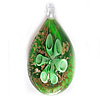 Inner Flower Lampwork Pendant, Leaf 63x32mm Hole:About 5mm, Sold by PC