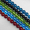 Silver Foil Lampwork Beads, Mix Color, Round 10mm Hole: About 1.5mm, Sold by Group