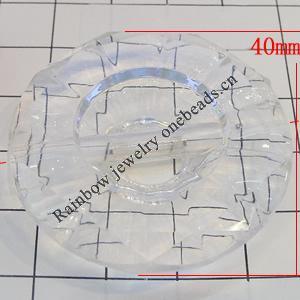 Transparent Acrylic Beads, Flat Round 40mm Hole:4mm, Sold by Bag 