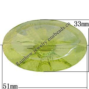 Transparent Acrylic Beads, Oval 51x33mm Hole:4mm, Sold by Bag 