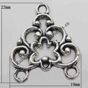 Connector Zinc Alloy Jewelry Findings Lead-free, 23x19mm Hole:2mm, Sold by Bag