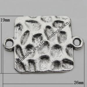 Connector Zinc Alloy Jewelry Findings Lead-free, 26x19mm Hole:2mm, Sold by Bag