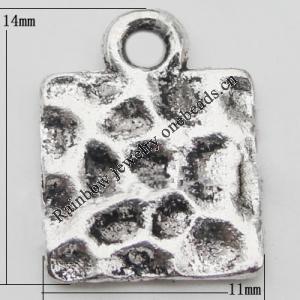 Pendant Zinc Alloy Jewelry Findings Lead-free, 14x11mm Hole:2mm, Sold by Bag