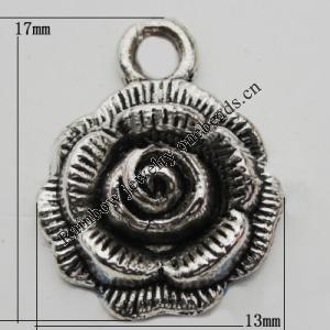 Pendant Zinc Alloy Jewelry Findings Lead-free, 17x13mm, Sold by Bag