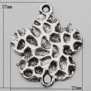 Connector Zinc Alloy Jewelry Findings Lead-free, 27x22mm Hole:2mm, Sold by Bag