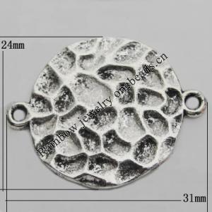 Connector Zinc Alloy Jewelry Findings Lead-free, 31x24mm Hole:2mm, Sold by Bag