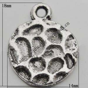 Pendant Zinc Alloy Jewelry Findings Lead-free, 18x14mm Hole:1mm, Sold by Bag