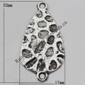 Connector Zinc Alloy Jewelry Findings Lead-free, 33x17mm Hole:1.5mm, Sold by Bag