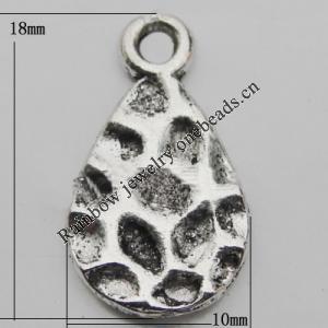 Pendant Zinc Alloy Jewelry Findings Lead-free, 18x10mm Hole:1mm, Sold by Bag