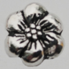Bead Zinc Alloy Jewelry Findings Lead-free, Flower 11mm Hole:1mm, Sold by Bag
