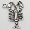 Pendant Zinc Alloy Jewelry Findings Lead-free, 22x16mm Hole:1.5mm, Sold by Bag