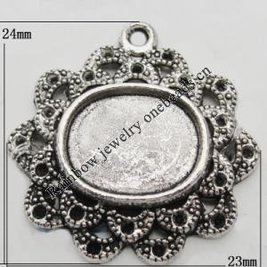 Pendant Zinc Alloy Jewelry Findings Lead-free, 24x23mm Hole:1.5mm, Sold by Bag