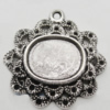 Pendant Zinc Alloy Jewelry Findings Lead-free, 24x23mm Hole:1.5mm, Sold by Bag