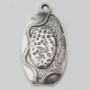Pendant Zinc Alloy Jewelry Findings Lead-free, 29x15mm Hole:2mm, Sold by Bag