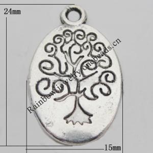 Pendant Zinc Alloy Jewelry Findings Lead-free, 24x15mm Hole:2mm, Sold by Bag