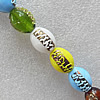 Lampwork Beads, Mix Color Oval 11x16mm Hole:1.5mm, Sold by Group
