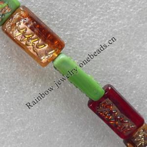 Lampwork Beads, Mix Color, Rectangle 12x17mm Hole:About 1.5mm, Sold by Group