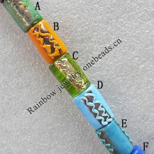 Lampwork Beads, Column 11x16mm Hole:About 1.5mm, Sold by PC