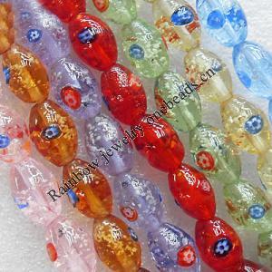Luminous Lampwork Beads, Oval 11x16mm Hole:About 1.5mm, Sold by Group