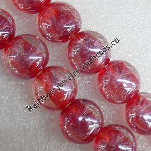 Lampwork Beads, Flat Round 15mm Hole:About 1.5mm, Sold By PC