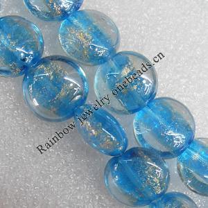 Lampwork Beads, Flat Round 15mm Hole:About 1.5mm, Sold By PC