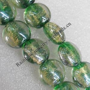 Lampwork Beads, Flat Round 15mm Hole:About 1.5mm, Sold By PC