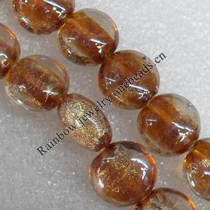 Lampwork Beads, Flat Round 15mm Hole:About 1.5mm, Sold By PC