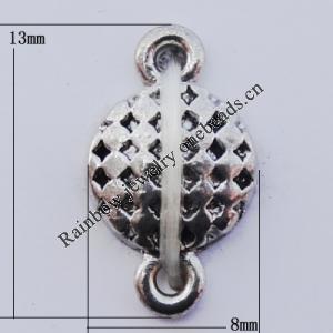 Connector Zinc Alloy Jewelry Findings Lead-free, 8x13mm Hole:1mm, Sold by Bag