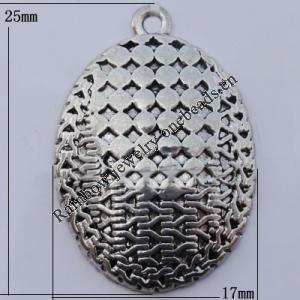 Pendant Zinc Alloy Jewelry Findings Lead-free, 17x25mm Hole:1.5mm, Sold by Bag